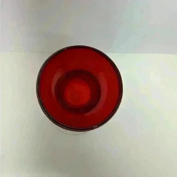 Ruby Red Cornucopia Swirl Hook Candlestick Holder - Picture 2 of 4